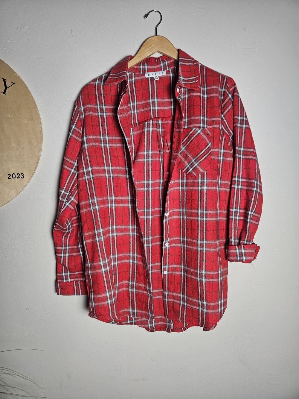 HYFVE Red Plaid Long Sleeve Shirt